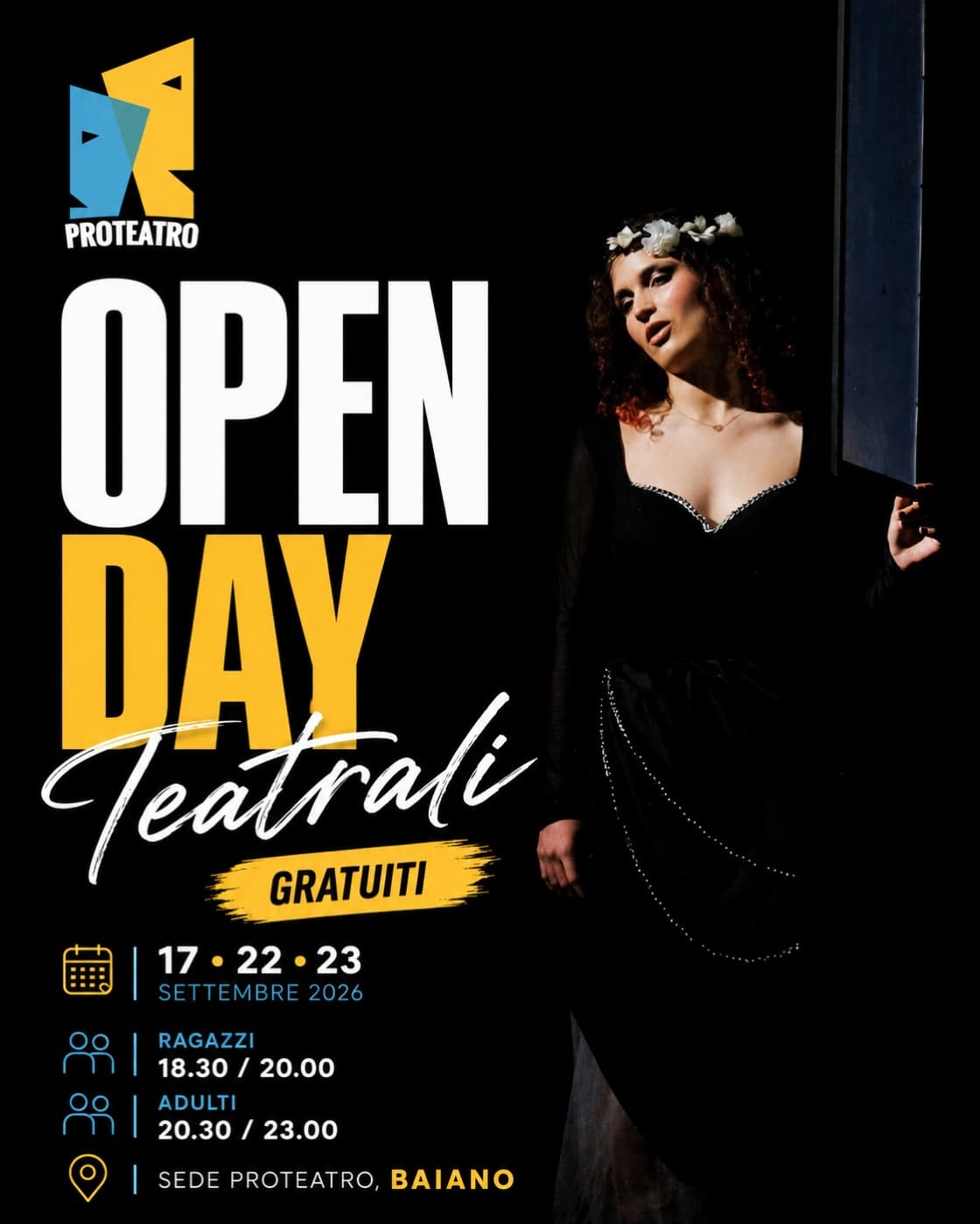 Locandina Open Day Teatrali Proteatro 2026